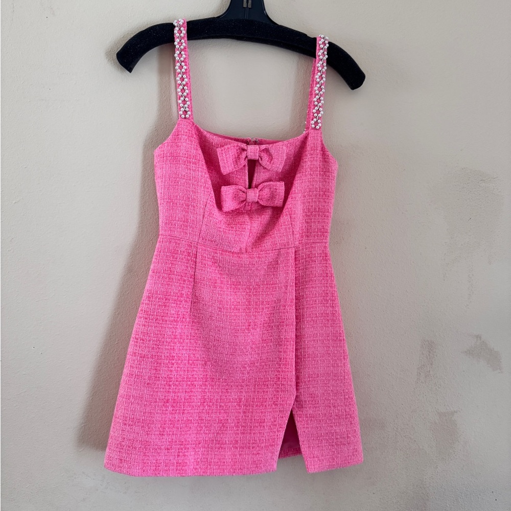 Self-Portrait Pink Bow Dress US 2